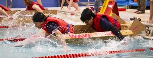 Students compete in annual cardboard boat regatta