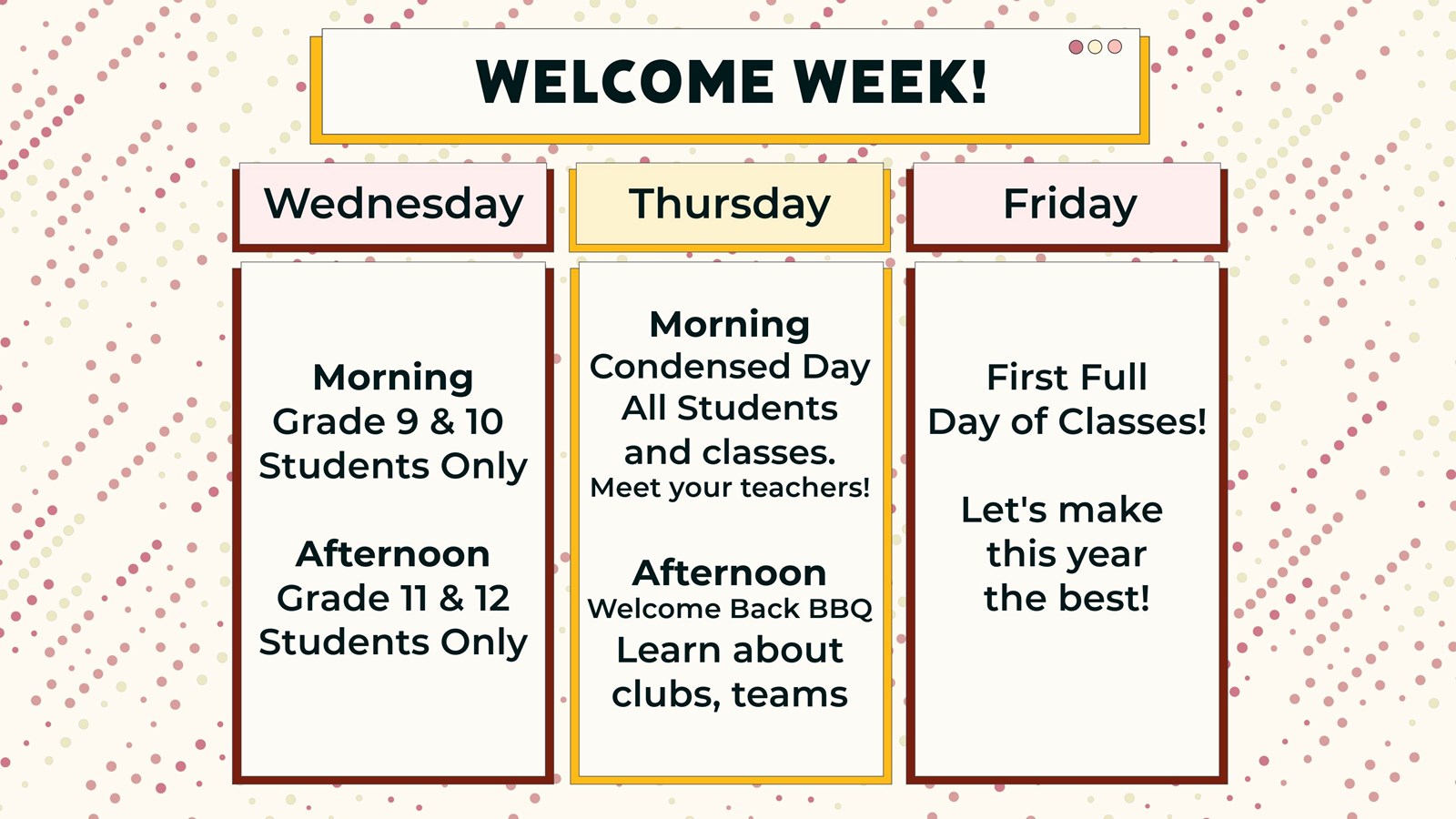 Welcome Week!