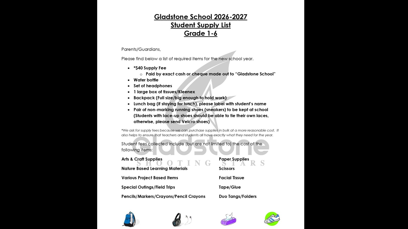 School Supply List