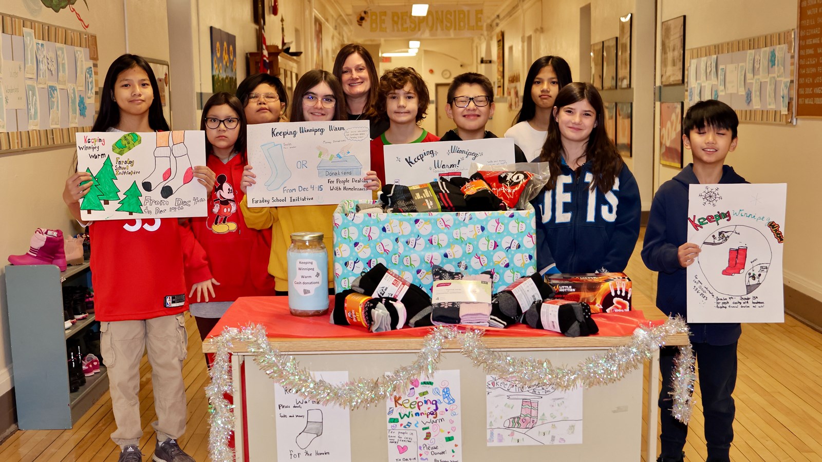 Faraday School students spread warmth to those in need