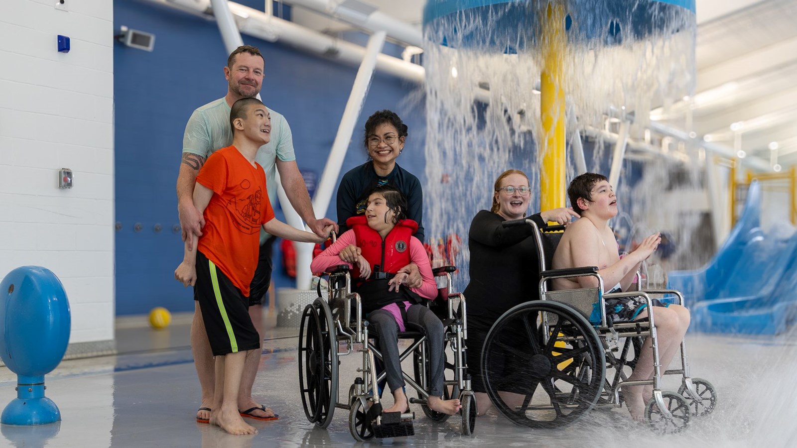 Gordon Bell Inclusive Education program students at Seven Oaks pool.