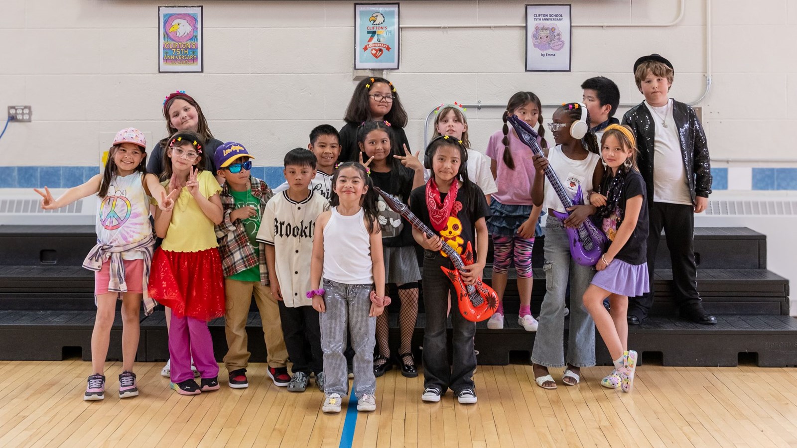 Clifton School students gave entertaining dance and choir performances at the 75th Anniversary celebrations.