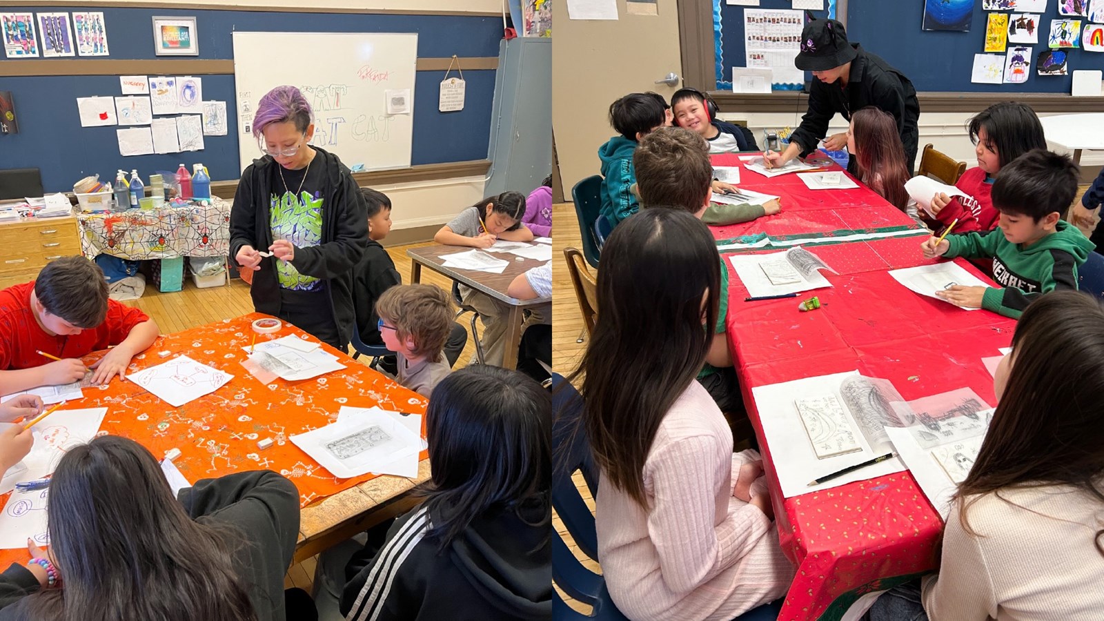 Artist-Pink-Panda-Works-With-Students-Over-Five-Weeks-On-Mural