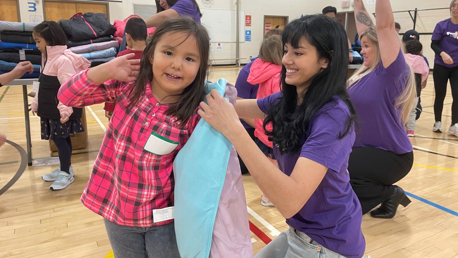 Wellington student receives new coat