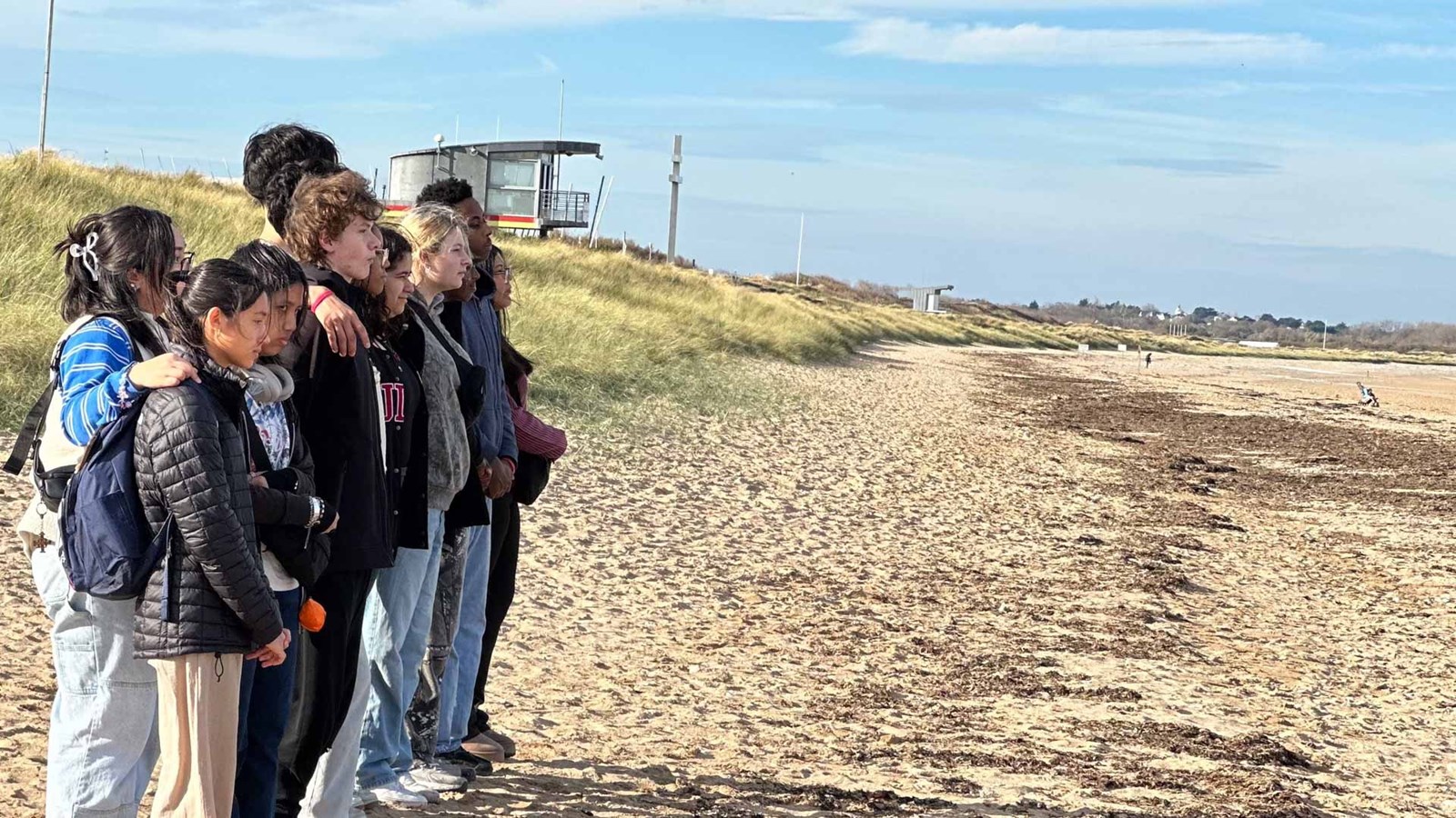 students visiting war beaches Canadian battlefields tour