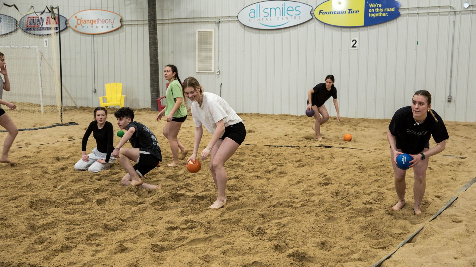 International Education Program Students playing dodgeball