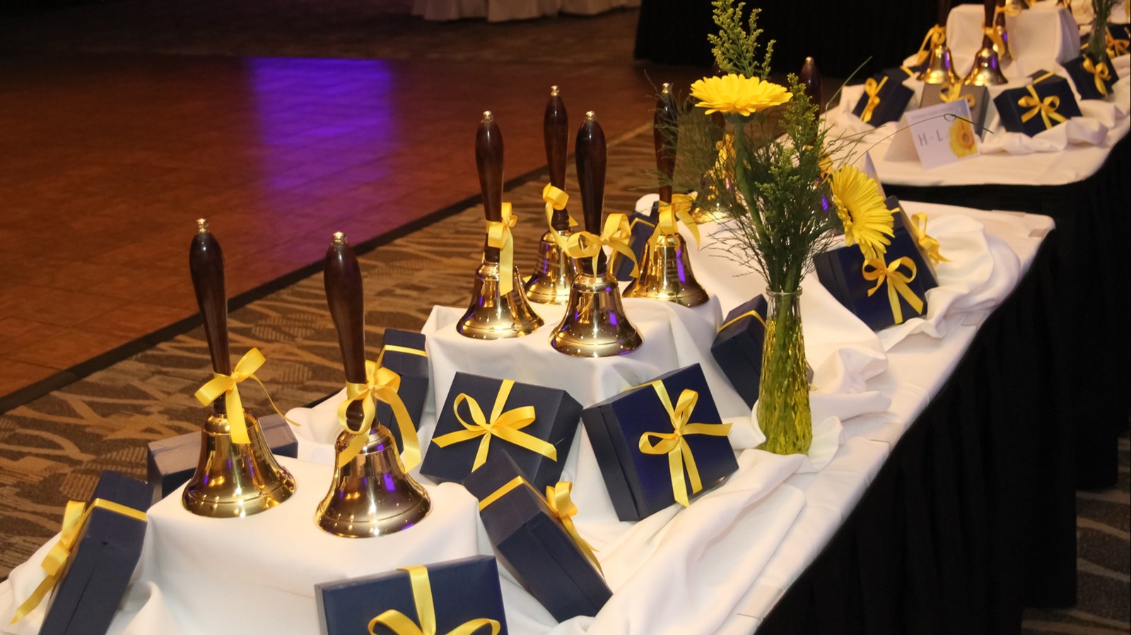 Bells and gifts at Long Service Reception and Retirement Tea