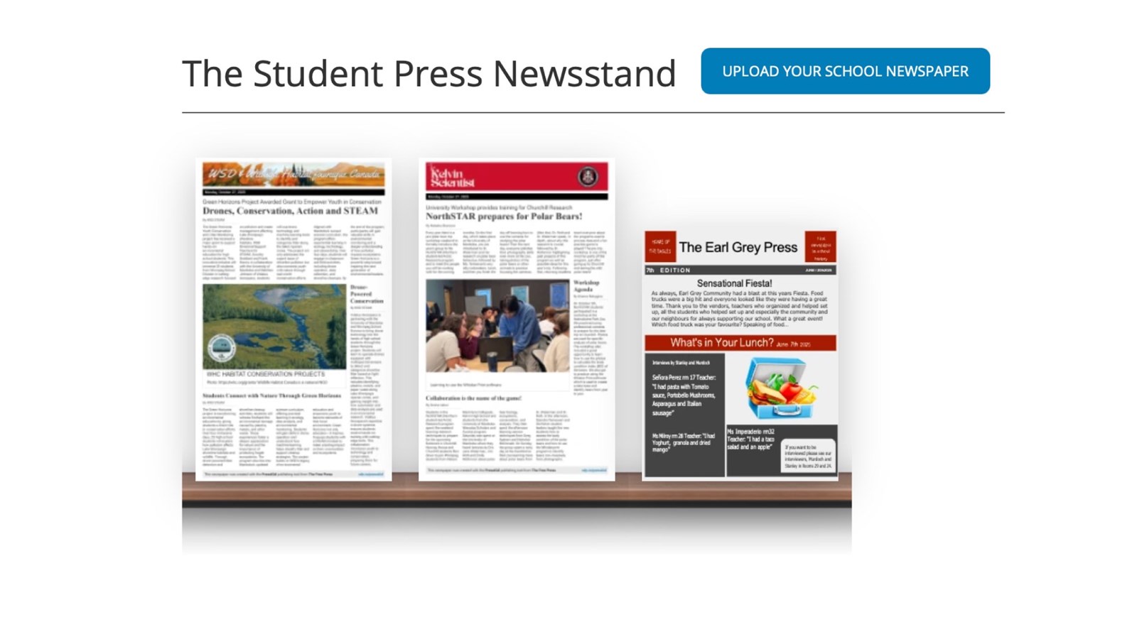 The platform offers opportunities for students to showcase their work through an interactive newsstand. The platform offers opportunities for students to showcase their work through an interactive newsstand.