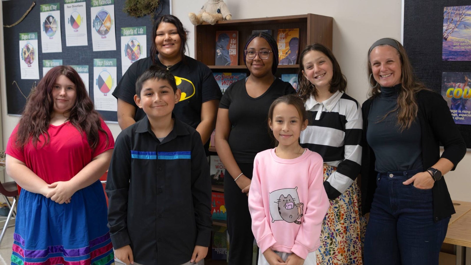 students and teacher lauren stearns meadows west school